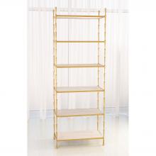 Global Views Company 7.90457 - Spike Etagere - Antique Brass with White Marble