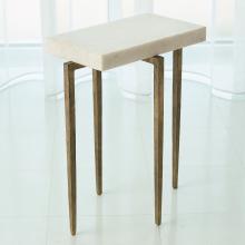 Global Views Company 7.90859 - Laforge Accent Table - Antique Gold with White Honed Marble Top