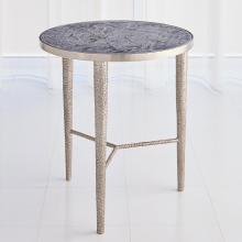 Global Views Company 7.91139 - Hammered End Table - Antique Nickel with Grey Marble