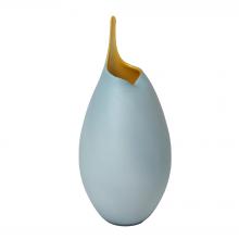 Global Views Company 8.82539 - Frosted Blue Vase with Amber Casing - Large