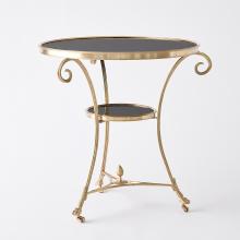 Global Views Company 8658 - Gueridon Table - Brass/Black Granite