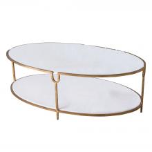 Global Views Company 9.91786 - Iron and Stone Oval Coffee Table