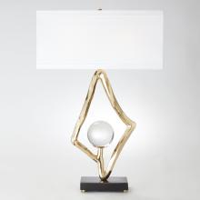 Global Views Company 9.92511 - Abstract Lamp with 6" Crystal Sphere - Brass