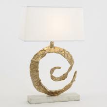 Global Views Company 9.93557 - Swirl Lamp - Brass with White Marble