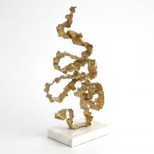 Global Views Company 9.93708 - Squiggles Sculpture - Brass with White Marble