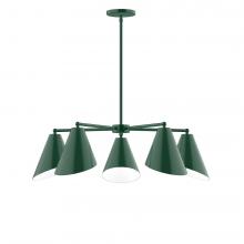 Montclair Light Works CHC415-42-L10 - 5-Light J-Series Chandelier, Forest Green