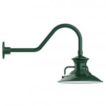 Montclair Light Works GNB142-42-B01-L12 - 12" Homestead shade, LED Gooseneck Wall Mount, decorative canopy cover, Forest Green