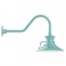 Montclair Light Works GNB142-48-B01-L12 - 12" Homestead shade, LED Gooseneck Wall Mount, decorative canopy cover, Sea Green