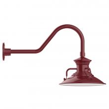 Montclair Light Works GNB142-55-B01-L12 - 12" Homestead shade, LED Gooseneck Wall Mount, decorative canopy cover, Barn Red