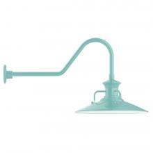 Montclair Light Works GNC143-48-B01-L13 - 18" Homestead shade, LED Gooseneck Wall Mount, decorative canopy cover, Sea Green