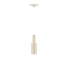 Montclair Light Works PEBX450-16-C02-L10 - 3.5" Stack Mini Cylinder LED Pendant, black fabric cord with canopy, Cream