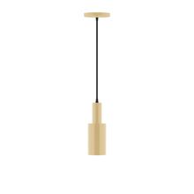 Montclair Light Works PEBX450-17-C02-L10 - 3.5" Stack Mini Cylinder LED Pendant, black fabric cord with canopy, Ivory