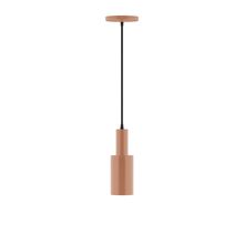 Montclair Light Works PEBX450-19-C02-L10 - 3.5" Stack Mini Cylinder LED Pendant, black fabric cord with canopy, Terracotta