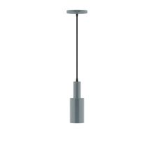 Montclair Light Works PEBX450-40-C02-L10 - 3.5" Stack Mini Cylinder LED Pendant, black fabric cord with canopy, Slate Gray