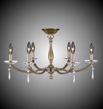 American Brass & Crystal FM5335-SP-32G-36G-ST - 6 Light Kensington Flush Mount