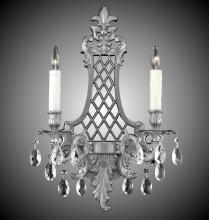 American Brass & Crystal WS9454-A-01G-PI - 2 Light Lattice Medium Wall Sconce