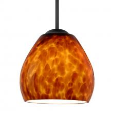 Besa Lighting 1BC-412218-BK - Besa Bolla Pendant Black Amber Cloud 1x50W MAX E12 Base