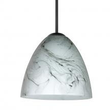 Besa Lighting 1JC-4470MG-BK - Besa Vila Pendant Black Marble Grigio 1x60W MAX E26 Base