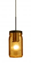 Besa Lighting 1JC-MILO4AM-BR - Besa Pendant Milo 4 Bronze Amber 1x40W Medium Base A15