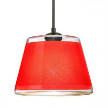 Besa Lighting 1JC-PIC9RD-BK - Besa Pendant Pica 9 Black Red Sand 1x75W MAX E26 Base