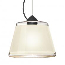 Besa Lighting 1KX-PIC9WH-BK - Besa Pica 9 Pendant 1Kx White Sand Black 1x75W MAX E26 Base