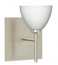 Besa Lighting 1SW-185807-LED-SN-SQ - Besa Divi Wall With SQ Canopy 1SW Opal Matte Satin Nickel 1x5W LED