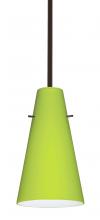 Besa Lighting 1TT-412435-LED-BR - Besa Cierro Stem Pendant Bronze Chartreuse 1x9W LED