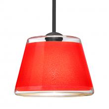 Besa Lighting 1TT-PIC9RD-BK - Besa Stem Pendant Pica 9 Black Red Sand 1x75W MAX E26 Base