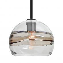 Besa Lighting 1TT-SPIR8SC-BK - Besa Spirit 8 Pendant, Smoke/Clear, Black Finish, 1x60W MAX E26 Base