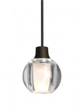 Besa Lighting 1XC-BOCA3CL-LED-BR - Besa, Boca 3 Cord Pendant, Clear, Bronze Finish, 1x3W LED