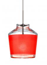 Besa Lighting 1XT-PIC6RD-BR - Besa Pendant Pica 6 Bronze Red Sand 1x50W Halogen