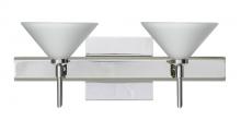 Besa Lighting 2SW-117607-CR-SQ - Besa Wall With SQ Canopy Kona Chrome White 2x40W G9