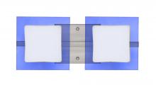 Besa Lighting 2WS-773592-LED-SN - Besa Wall Alex Satin Nickel Opal/Blue 2x5W LED