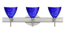 Besa Lighting 3SW-177986-LED-SN - Besa Wall Mia Satin Nickel Blue Cloud 3x5W LED