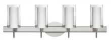 Besa Lighting 4SW-C44007-LED-SN - Besa Pahu 4 Wall 4SW Clear/Opal Satin Nickel 4x5W LED