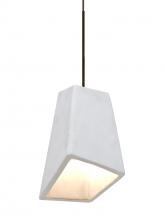 Besa Lighting RXP-SKIPWH-LED-BR - Besa Skip Cord Pendant, White, Bronze Finish, 1x9W LED