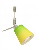 Besa Lighting SP-5042GY-06-SN - Besa Spotlight With 6" Stem Canto 3 Satin Nickel Bicolor Green/Yellow 1x35W Halogen M