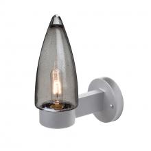 Besa Lighting SULUSM-WALL-EDIL-SL - Sulu Outdoor Sconce, Smoke Bubble, Silver Finish, 1x5W LED Filament