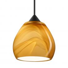 Besa Lighting XP-5605HN-BK - Besa Pendant Tay Tay, Black Finish, Honey 1x50W MAX GY6.35 Base