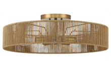 Savoy House 6-1682-5-320 - Ashe 5-Light Ceiling Light in Warm Brass and Rope