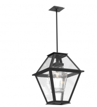 Hammerton OPB0072-01-TB-CS-001-E2 - Outdoor Terrace Pendant-Textured Black-Clear Seeded Glass