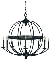 Framburg Limited Editions F-L1158 MBLACK - 8-LIGHT MATTE BLACK AURORA FOYER CHANDELIER