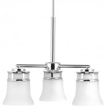 Progress P4612-15 - Cascadia Collection Three-Light Polished Chrome Etched Glass Coastal Chandelier Light