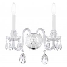 Schonbek 1870 HA5802N-40H - Hamilton Nouveau 2 Light 120V Wall Sconce in Polished Silver with Heritage Handcut Crystal