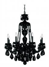 Schonbek 1870 5737BK - Hamilton Black 8 Light 120V Chandelier in Jet Black with Black Heritage Handcut Crystal