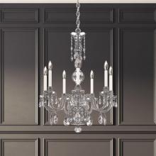 Schonbek 1870 HA5806N-40H - Hamilton Nouveau 7 Light 120V Chandelier in Polished Silver with Heritage Handcut Crystal