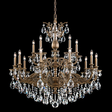 Schonbek 1870 5685-26H - Milano 15 Light 120V Chandelier in French Gold with Heritage Handcut Crystal