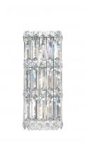 Schonbek 1870 2236O - Quantum 3 Light 120V Wall Sconce in Polished Stainless Steel with Optic Crystal