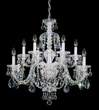 Schonbek 1870 3601-211S - Sterling 12 Light 110V Chandelier in Rich Auerelia Gold with Clear Crystals From Swarovski®