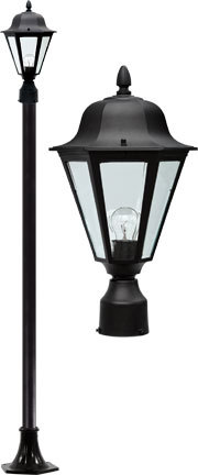 Dabmar GM1301-LED16-B - DANIELLA POST LIGHT FIX W/ CLEAR GLASS LED 16W 120V